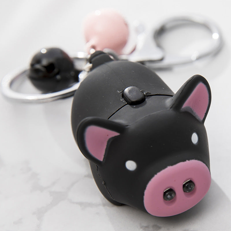 Caricatura al por mayor Cartoon Piggy LED e iluminación de llavero